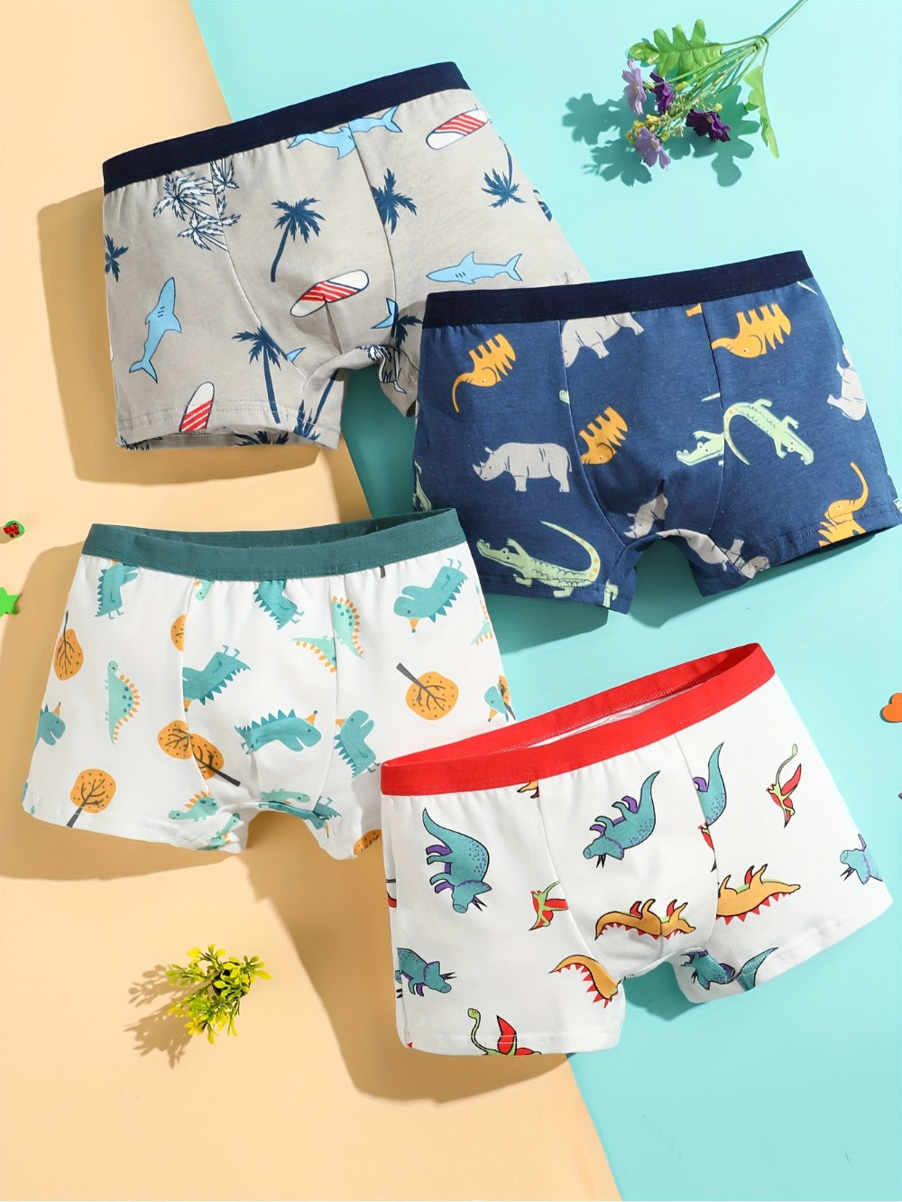 Boys' Dinosaur Boxer Briefs - Soft Everyday Multipack