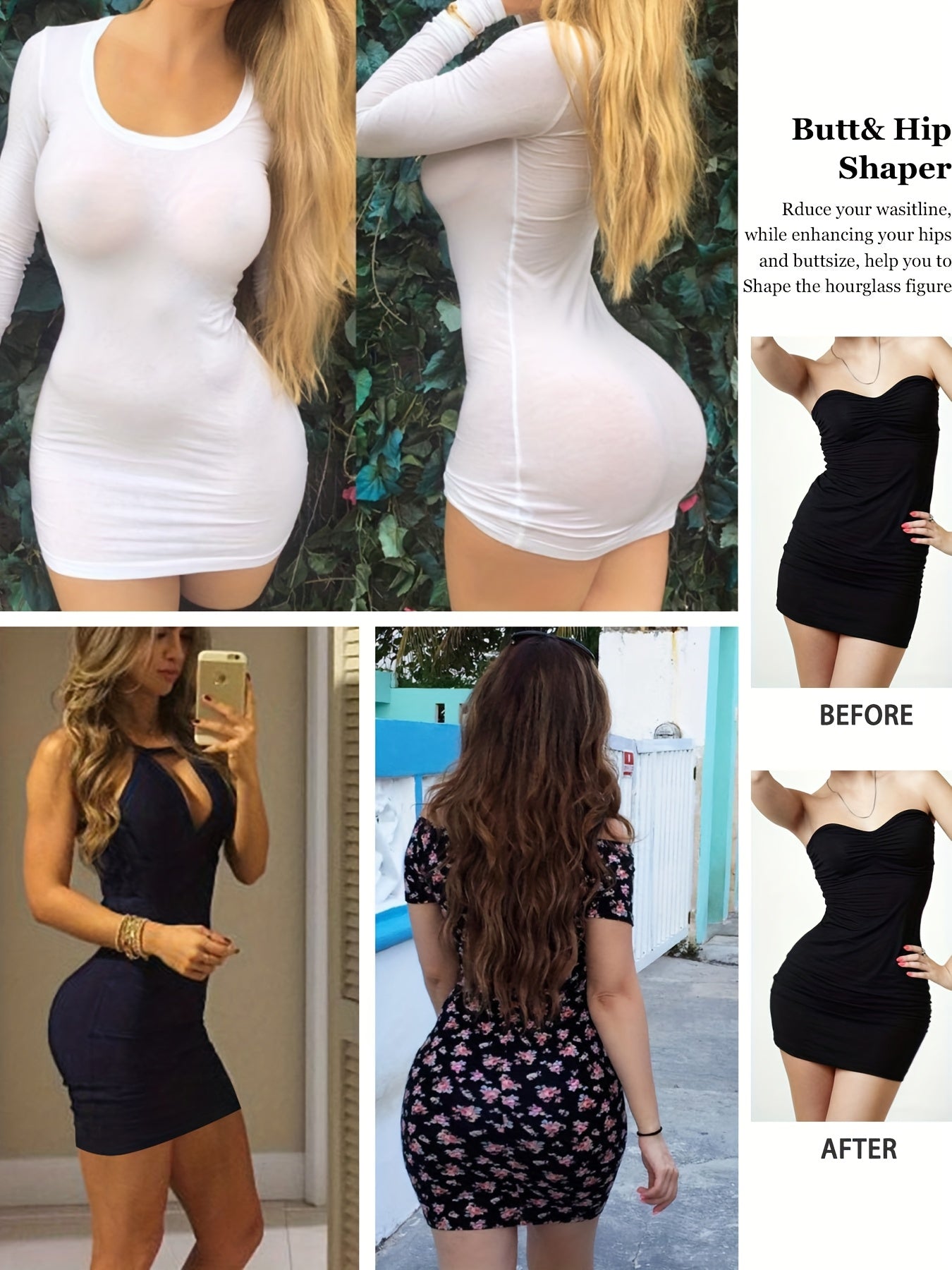 Plus Size Women Shapewear Control Panties Body Shaper Butt Lifter Padded Hip Enhancer Seamless Underwear Hi- Waist Short