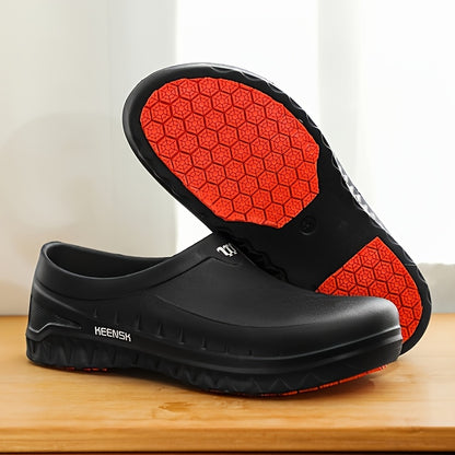 2026 Men's Non-Slip Chef Shoes - Slip-Resistant High Quality & Kitchen Work Shoes with Reinforced EVA Sole, Textured Grip & Heel Support for All-Day Comfort | Low-Top Sneakers for Professional Chefs & Commercial Kitchens (Black), Chef Accessories, Culinar