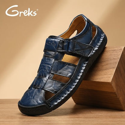 GERKS Men's Casual Summer Sandals Breathable Open-Toe Shoes with Adjustable Strap for Outdoor & Daily Wear