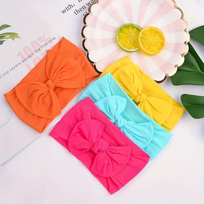 20pcs Baby Girls Nylon Headbands Turban Hair with Bows Hair Band Elastic Hair Accessories for Kids Toddlers Infants Newborn