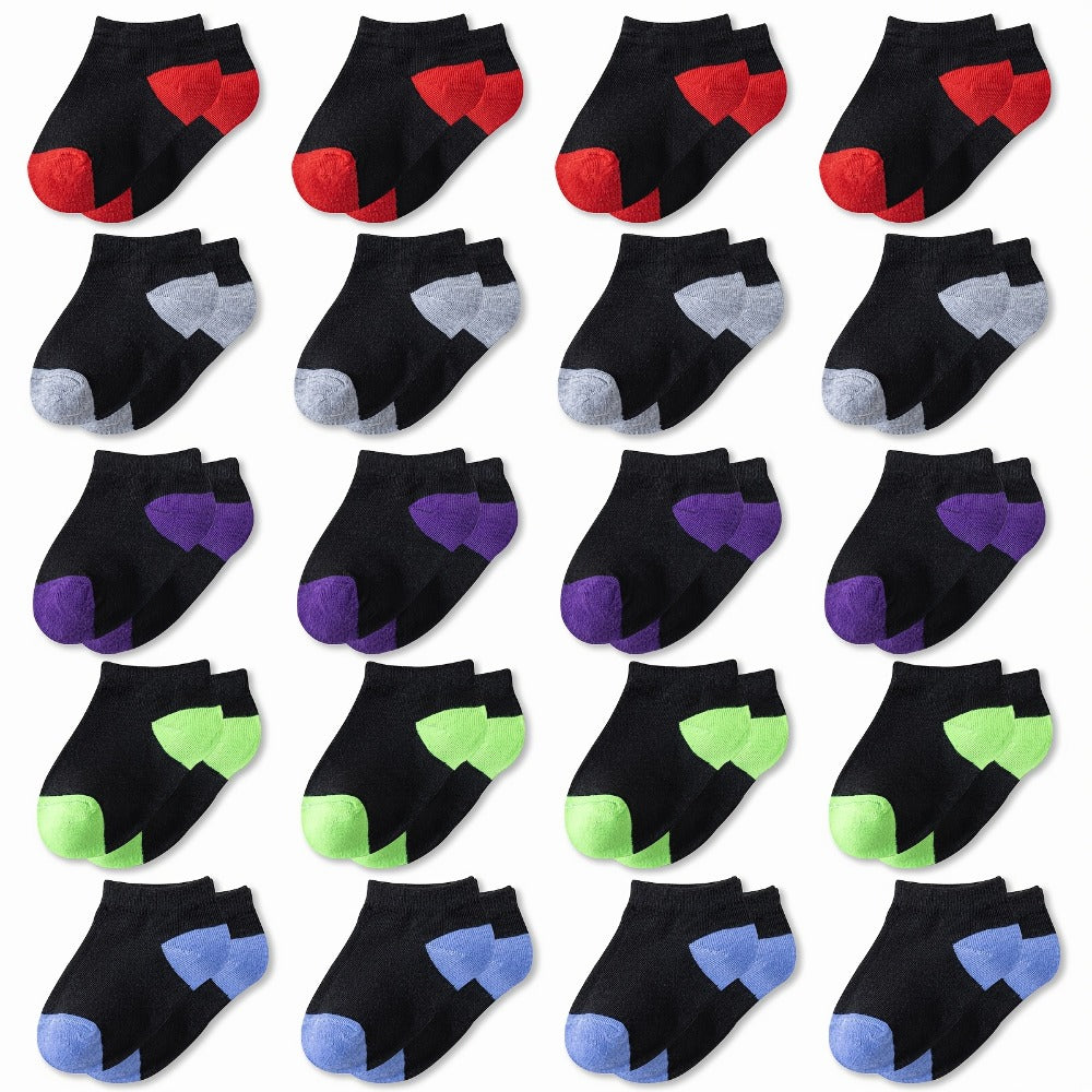 Kids' Athletic Ankle Socks - 20-Pair Pack