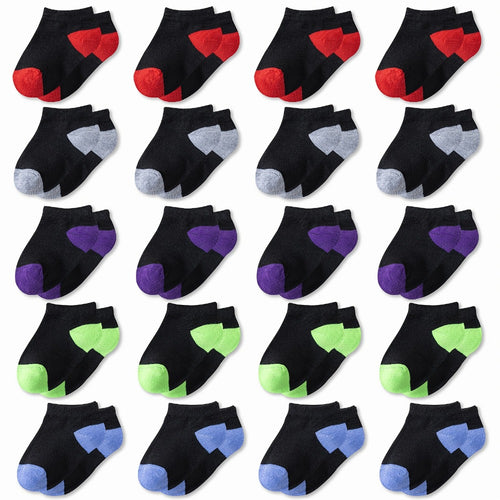 Kids' Athletic Ankle Socks - 20-Pair Pack