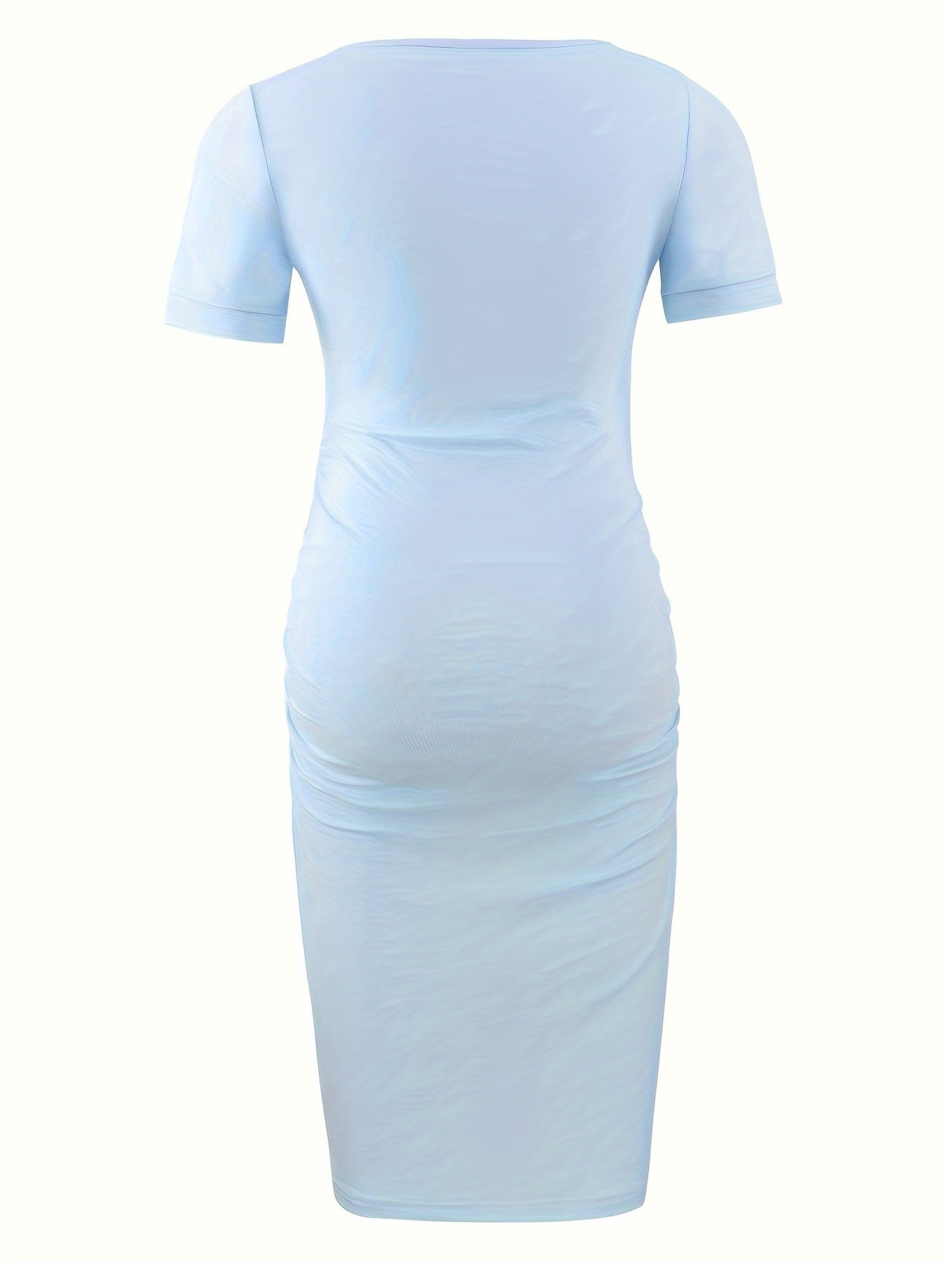 Women's Maternity Bodycon Ruched Side Dress Casual Short Sleeve Dress for Daily Wearing Or Baby Shower
