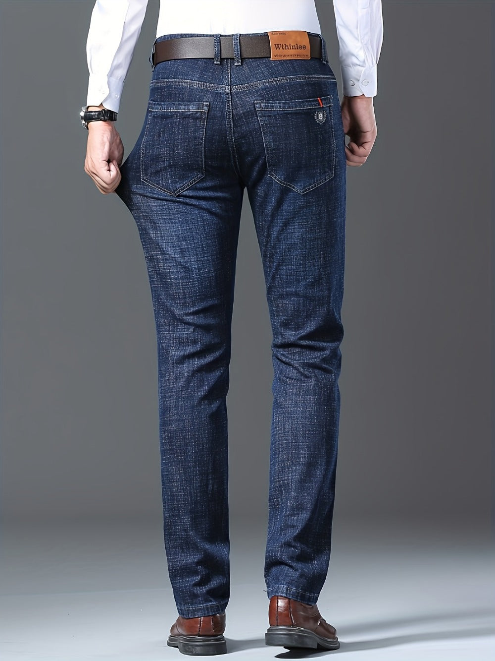 Men's Straight Leg Jeans - Vintage Wash Clean Finish Modern