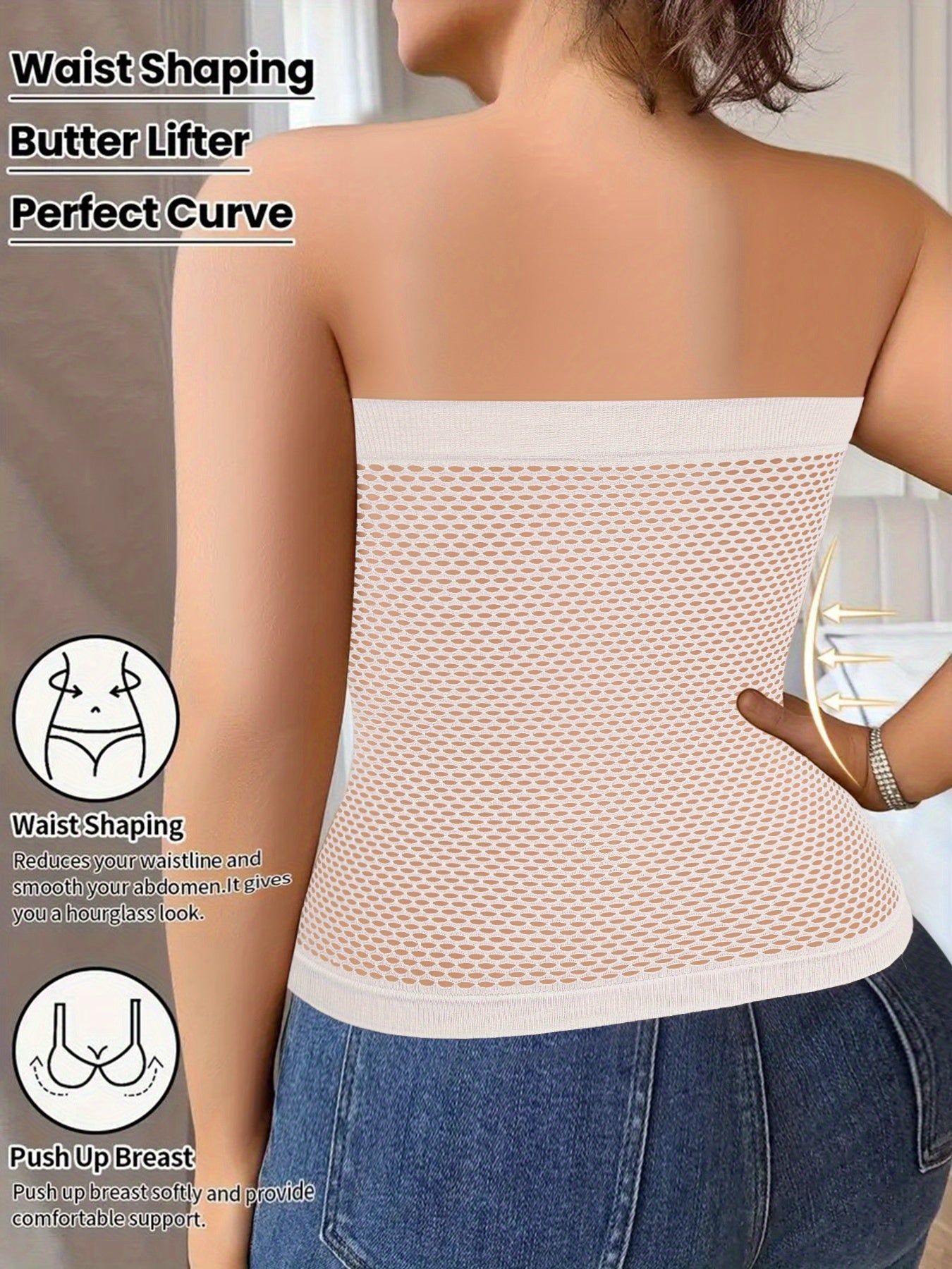 Plus-Size Tummy Control Bodysuit for Women - Comfortable, Breathable Shapewear