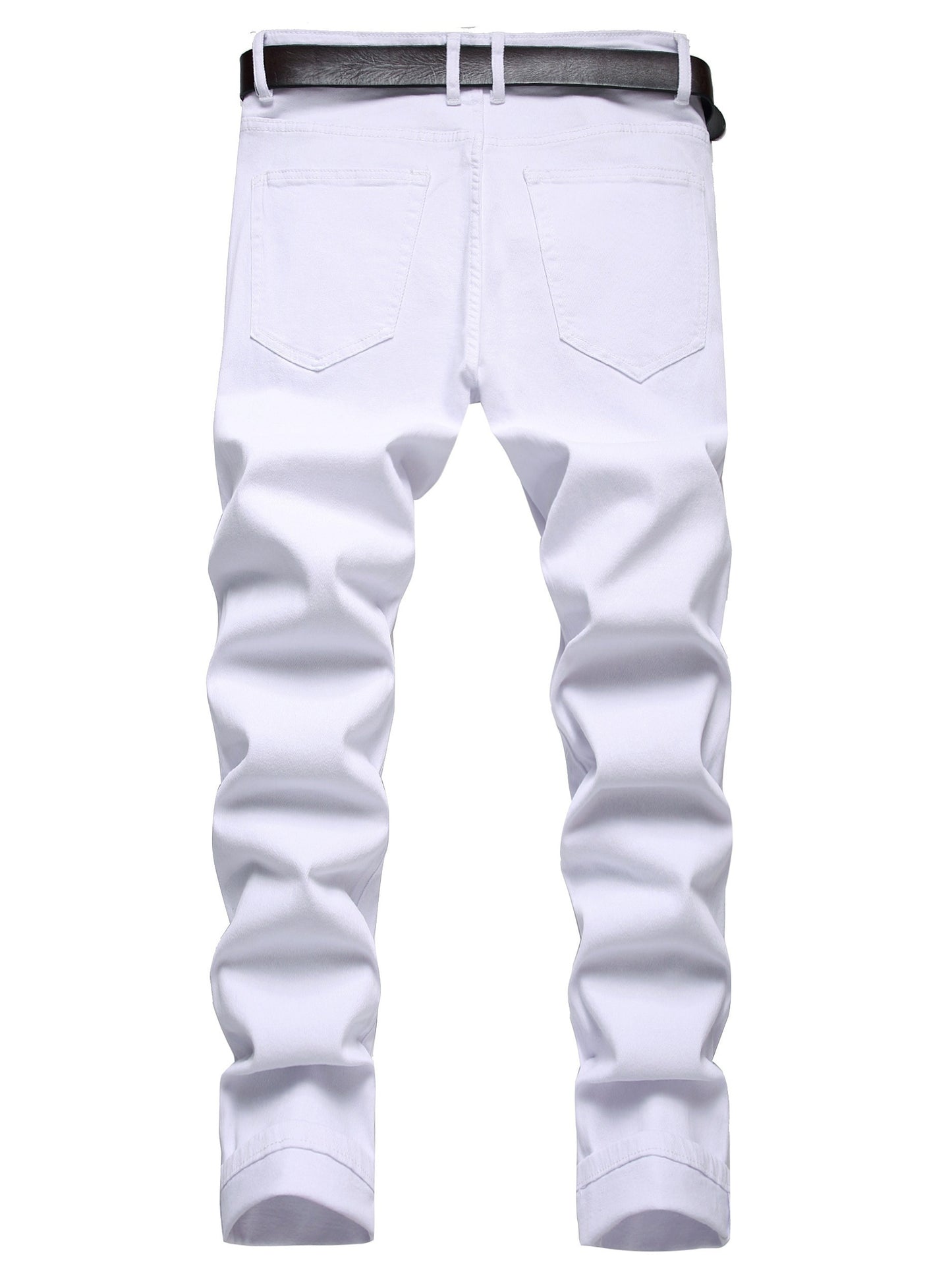 Casual Trend Jeans for Men in White with a Slim Fit And Ripped Design