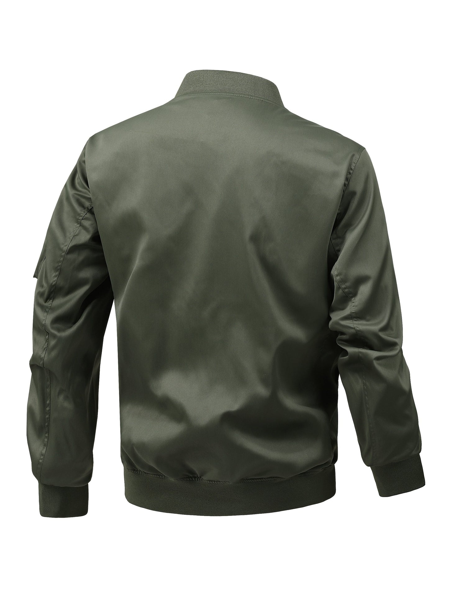 Men's Plus Size Windbreaker Jacket with Zip Closure And Baseball Collar, Casual Street Style, PLUS SIZE