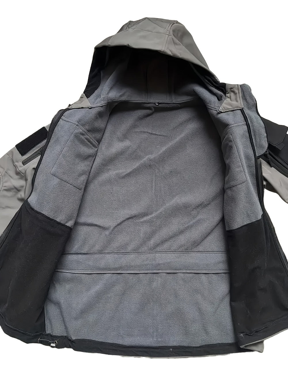 Men's Tactical Softshell Jacket - Hooded Multi-Pocket Windbreaker