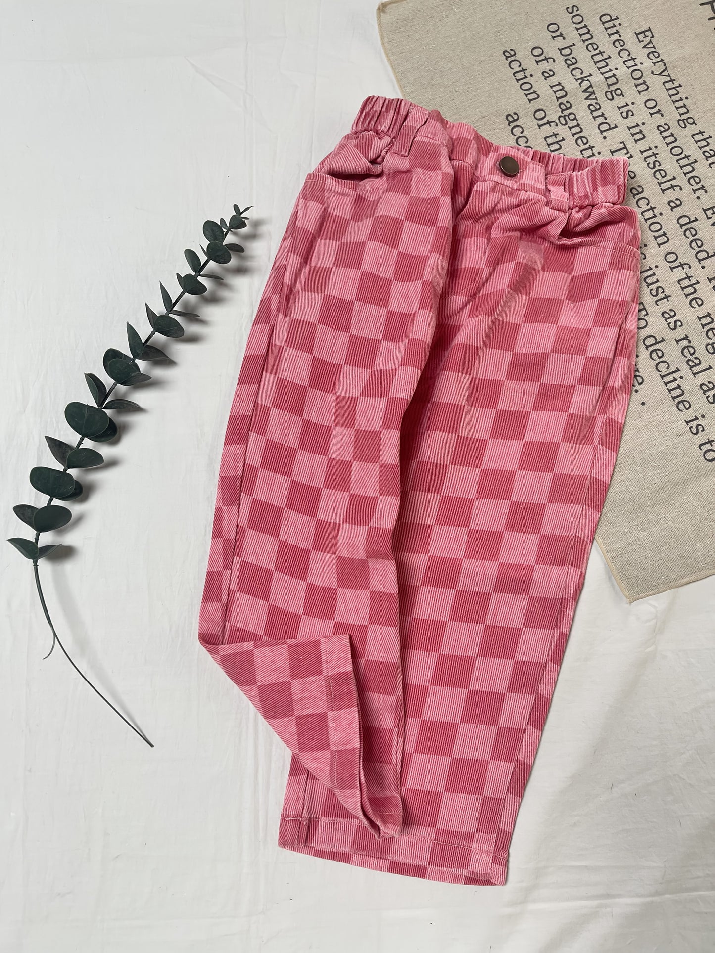2024 Autumn Winter New Collection Boys And Girls Korean Easy Japanese Trendy Fashion Plaid Long Pant, for Outdoor