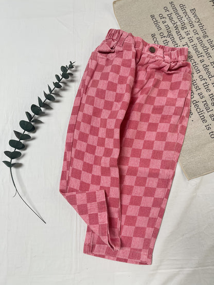 2024 Autumn Winter New Collection Boys And Girls Korean Easy Japanese Trendy Fashion Plaid Long Pant, for Outdoor