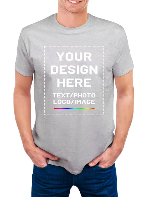 Men'S Stylish And Comfortable Custom Print T-Shirt with Round Neck And Short Sleeves, Blending Trendiness And Fashion, Plus Size