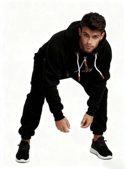 Autumn And Winter New Men's Hooded Jumpsuit, Pure Color Matching Fashionable Casual Jumpsuit, Coveralls, Essential for Home And Out, Is A Good Gift for People, Enjoy Discounts