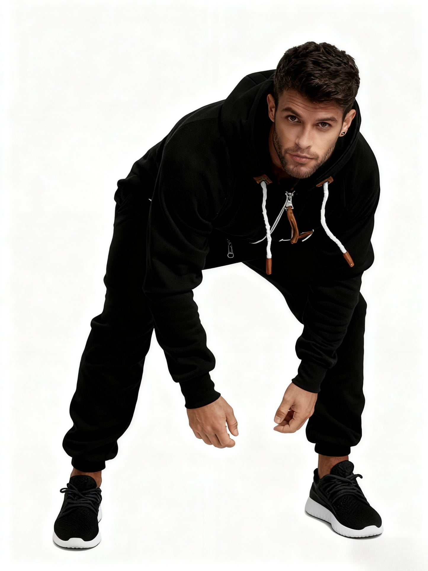 Autumn And Winter New Men's Hooded Jumpsuit, Pure Color Matching Fashionable Casual Jumpsuit, Coveralls, Essential for Home And Out, Is A Good Gift for People, Enjoy Discounts