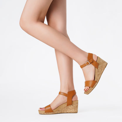 Women's Open Toe Buckle Ankle Strap Platform Wedge Sandals Durable Versatile Style for party, dance, shopping, walk, office, beach stylish look, Classic and versatile style Women Shoes, Womens Sandals