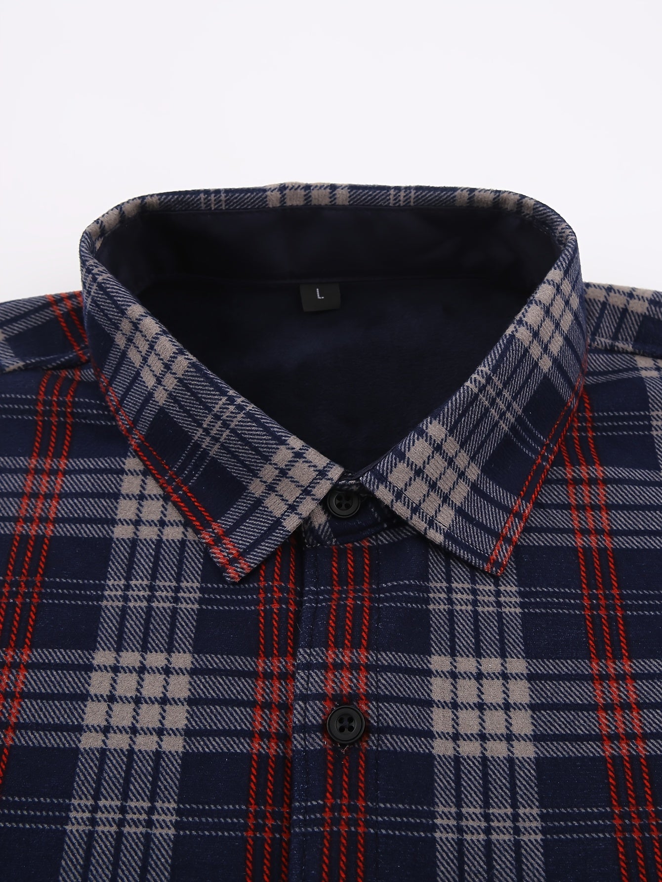 Men's & Women's Warm Lightweight Collar Plaid Shirt Jacket - Single-Breasted Button Front Flannel Coat with Pockets, Machine Washable Fall Winter Outerwear for Casual Streetwear & Layering (Regular Fit)