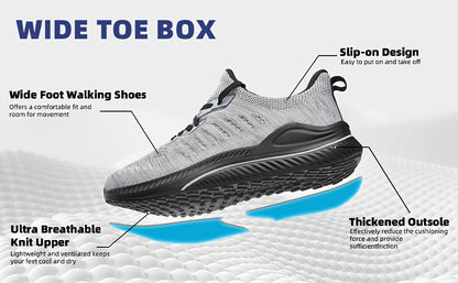 Men's Wide-Toe Casual Sneakers | Non-Slip Sole & Breathable Upper | Lightweight & Versatile for All Occasions