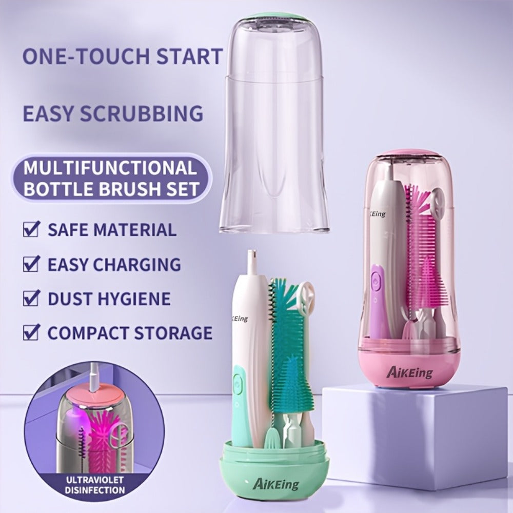 Electric Bottle Brush Set - USB Rechargeable Cleaning Kit