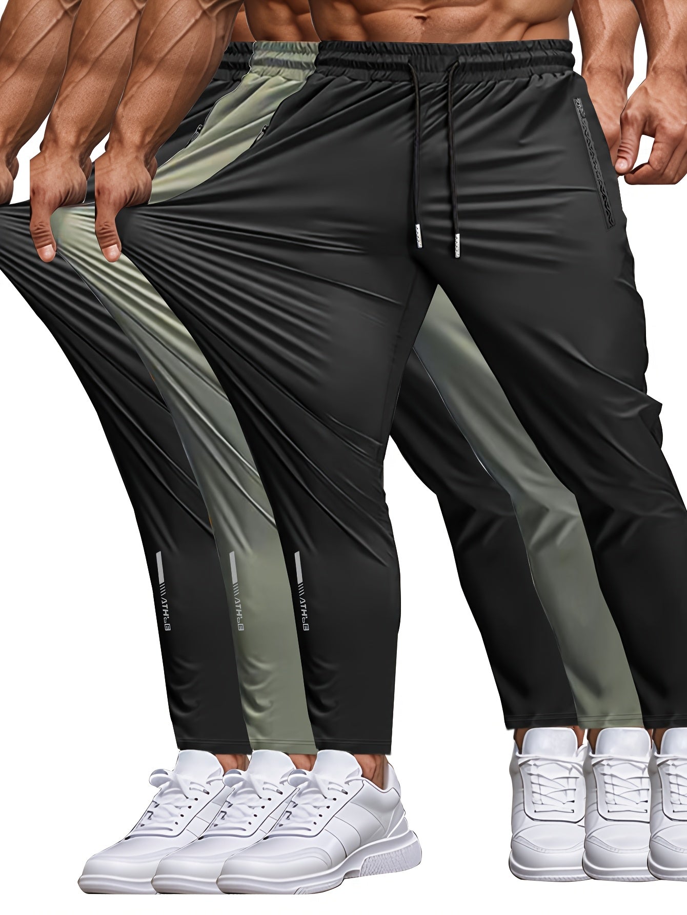 Men's Sports Running Gym Workout Pants Lightweight Quick Dry Hiking Pants