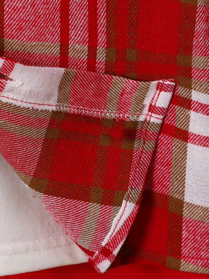 2pcs, Children's Short-sleeved Plaid Shirt Shorts Hooded Top Cardigan Fashion Casual Children's Shorts Set, Perfect for Outdoor