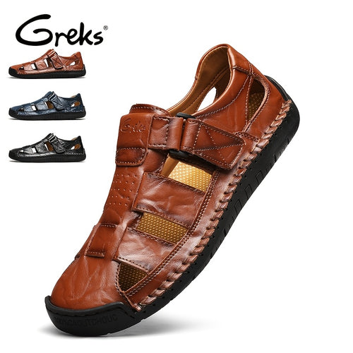 GREKS Men's Sport Sandals - Closed Toe Outdoor Fisherman Shoes, Breathable Summer Beach Loafers Anti-Slip