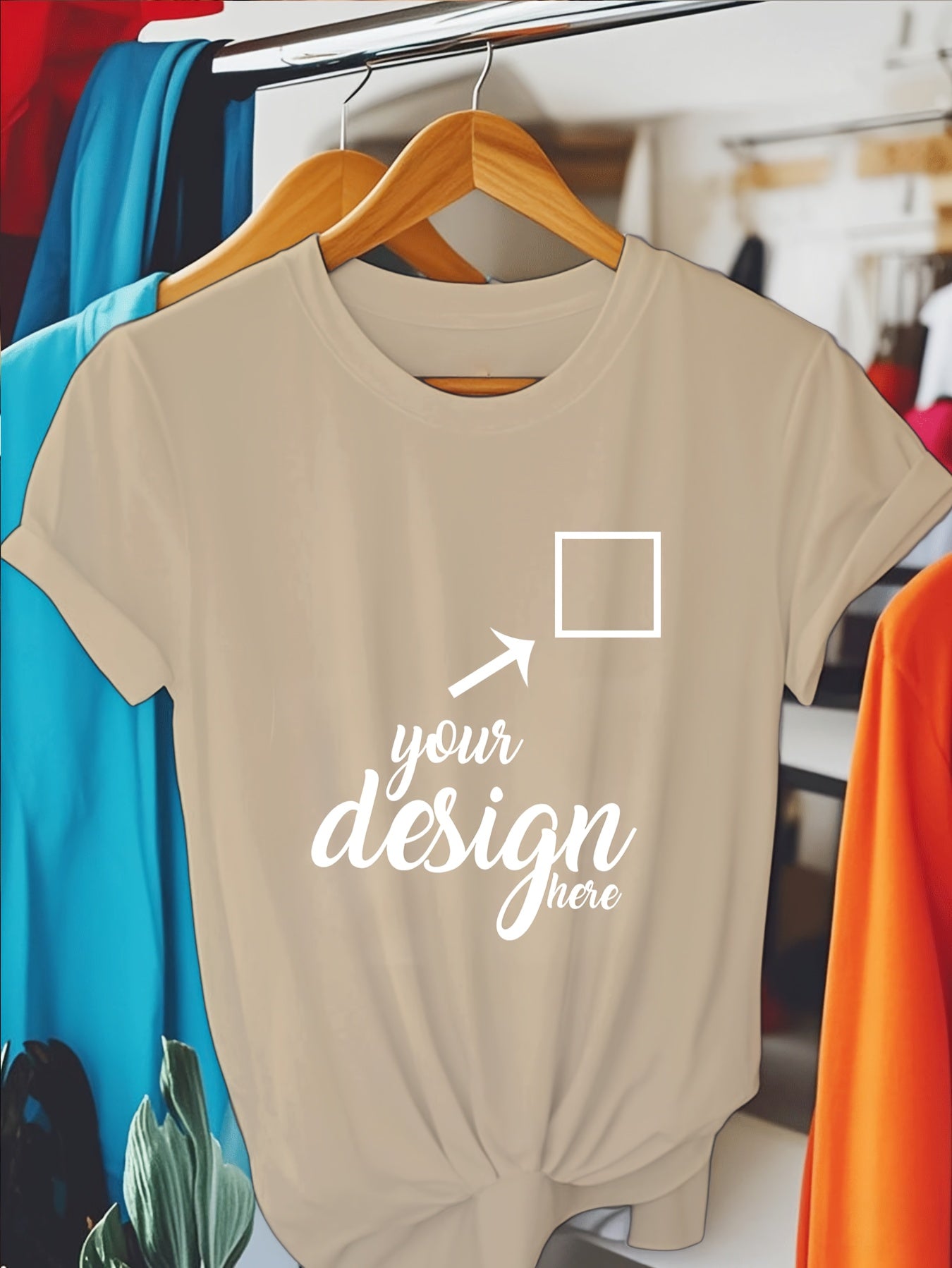 Women's Red Printed Short-Sleeve T-Shirt - product view 27