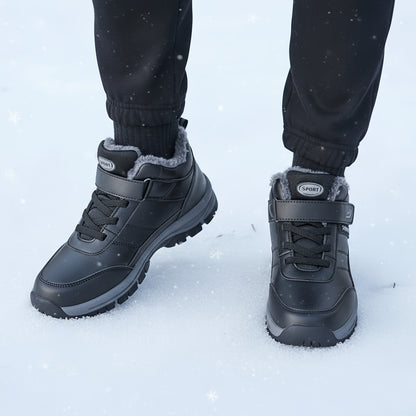 Men's Casual Snow Boots, High Quality High Top Lace Up, Anti Slip Windproof with Furry Lining, Suitable for Outdoor Walking Running Hiking, Wear-resistant And Anti Slip Outdoor Shoes, Autumn And Winter Boots