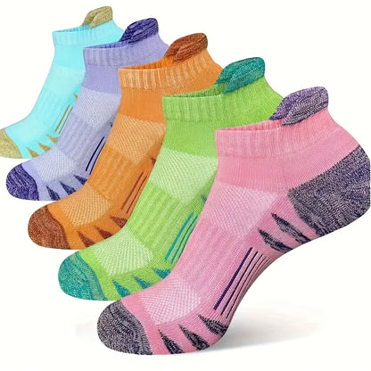 15 Pairs Ankle Sports Socks, Polyester Fabric with 5% Spandex, Label Design, Low-Cut for Running & Casual Wear
