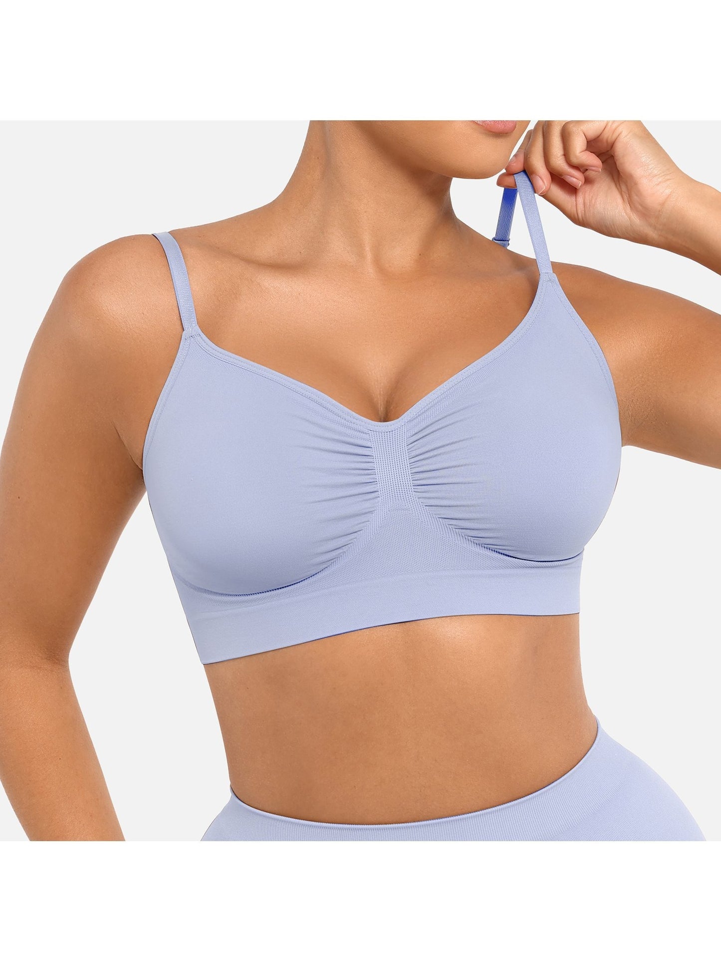 Plus Breathable High-Stretch Sports Bra with Pads - Wireless Mesh Women's Seamless Yoga & Running Top - Solid Color Activewear
