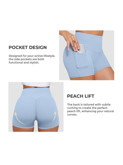 1Pc Women'S High-Waist Stretchy Athletic Shorts, Breathable Compression Bike Yoga Workout Shorts