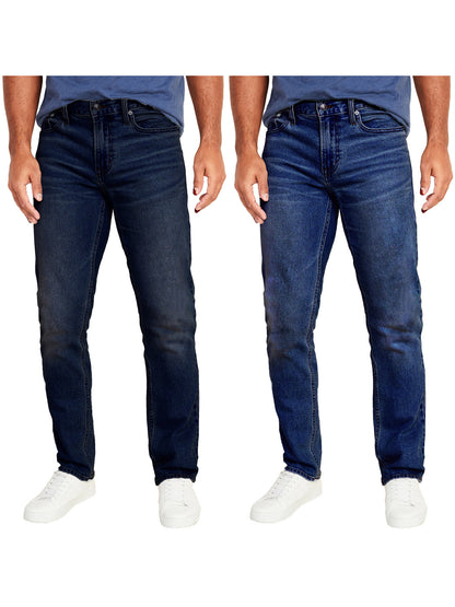 2-Pack Men's Flex Stretch Slim Straight Jeans (31" Inseam)
