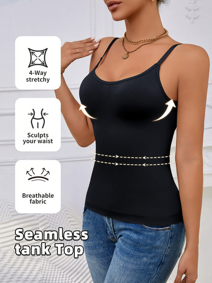 3pcs Women'S Camisole Vest, Comfortable, Breathable, Sleeveless Bottom, Inner Layer, Shaping And Body Shaping Sports Bra