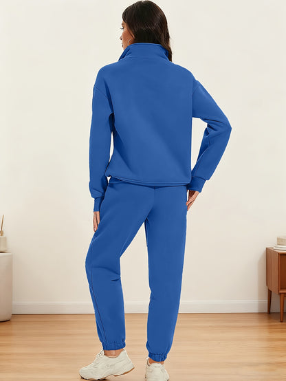 A Set of Autumn And Winter European And American Women'S Two-Piece Suits, Sweatshirts, Trousers, Fleece Sports, Street Fashion And Casual Suits