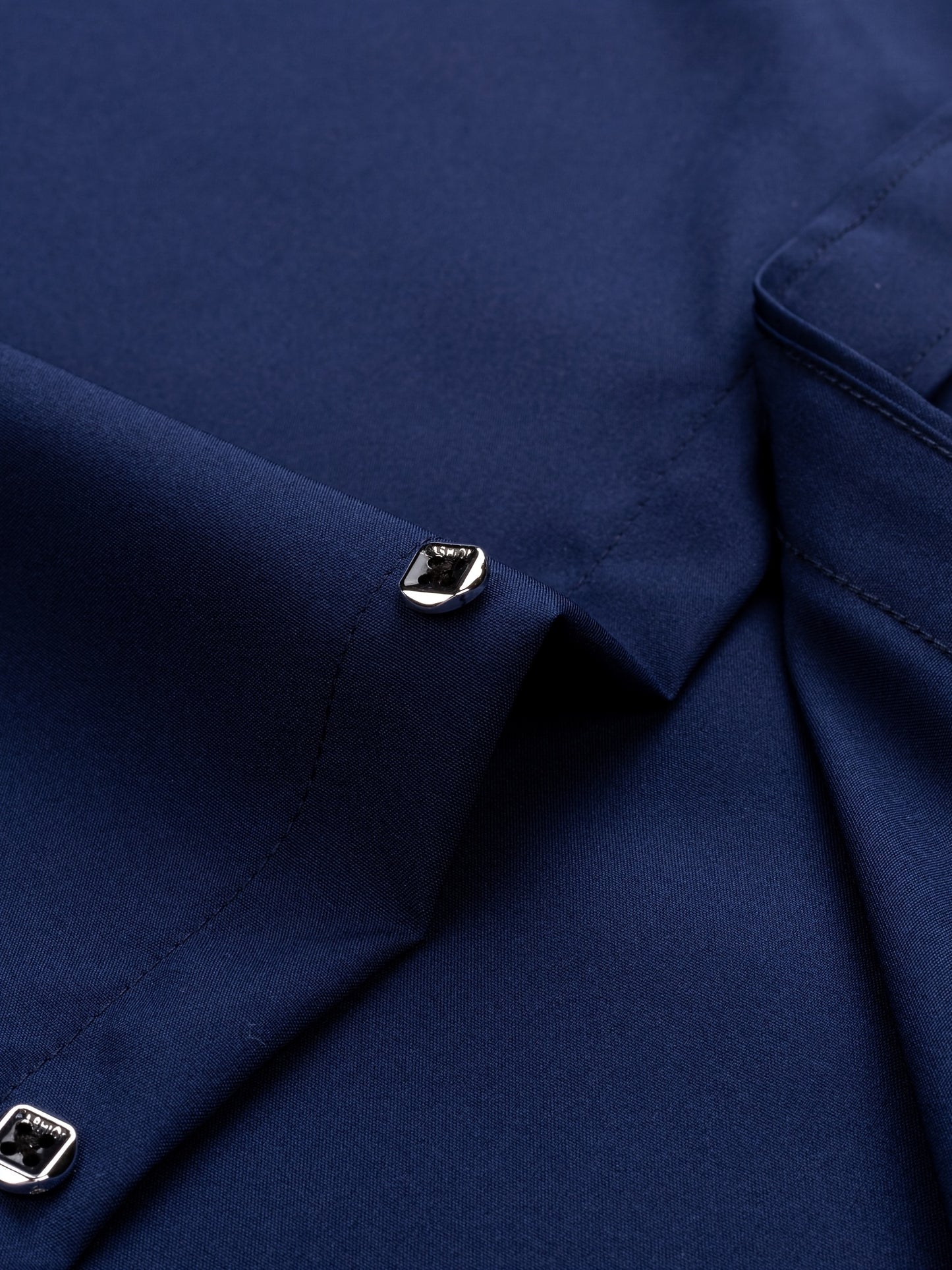 Father'S Day Gift Choice, Men'S Long Sleeve Button Shirt, Crystal Button Design, Solid Color Plain Formal Business Attire, Great As Gift for Party, Wedding, Date Dress Shirt