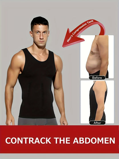 Arjen Kroos 2/3pcs Men's Compression Shirts - Tummy Control Workout Tank Tops, Athletic Base Layer Sleeveless Body Shaper Undershirts for Gym,Gynecomastia Shirt for Men,Waist Trainer Vest Muscle Shirt Faja Para Hombre