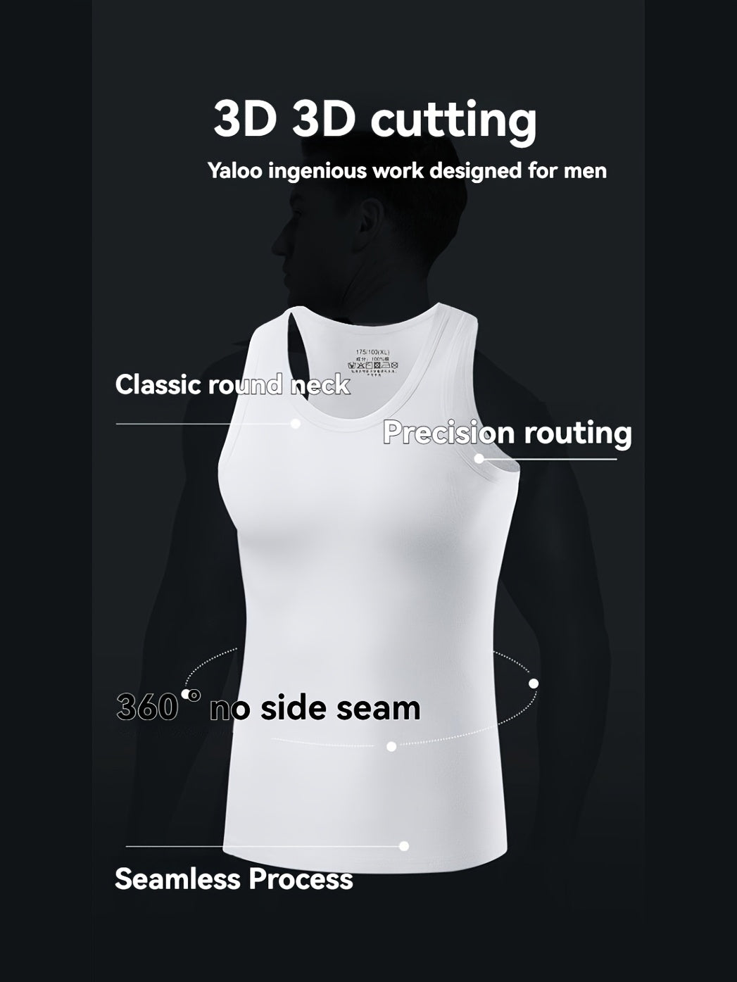 3pcs Simple Tops Pure Cotton Men's Vests And Tops Include Black, White And Gray, Suitable for Daily Wear, Sports, Going Out, Beach And Other Scenes, Spring And Summer Seasons