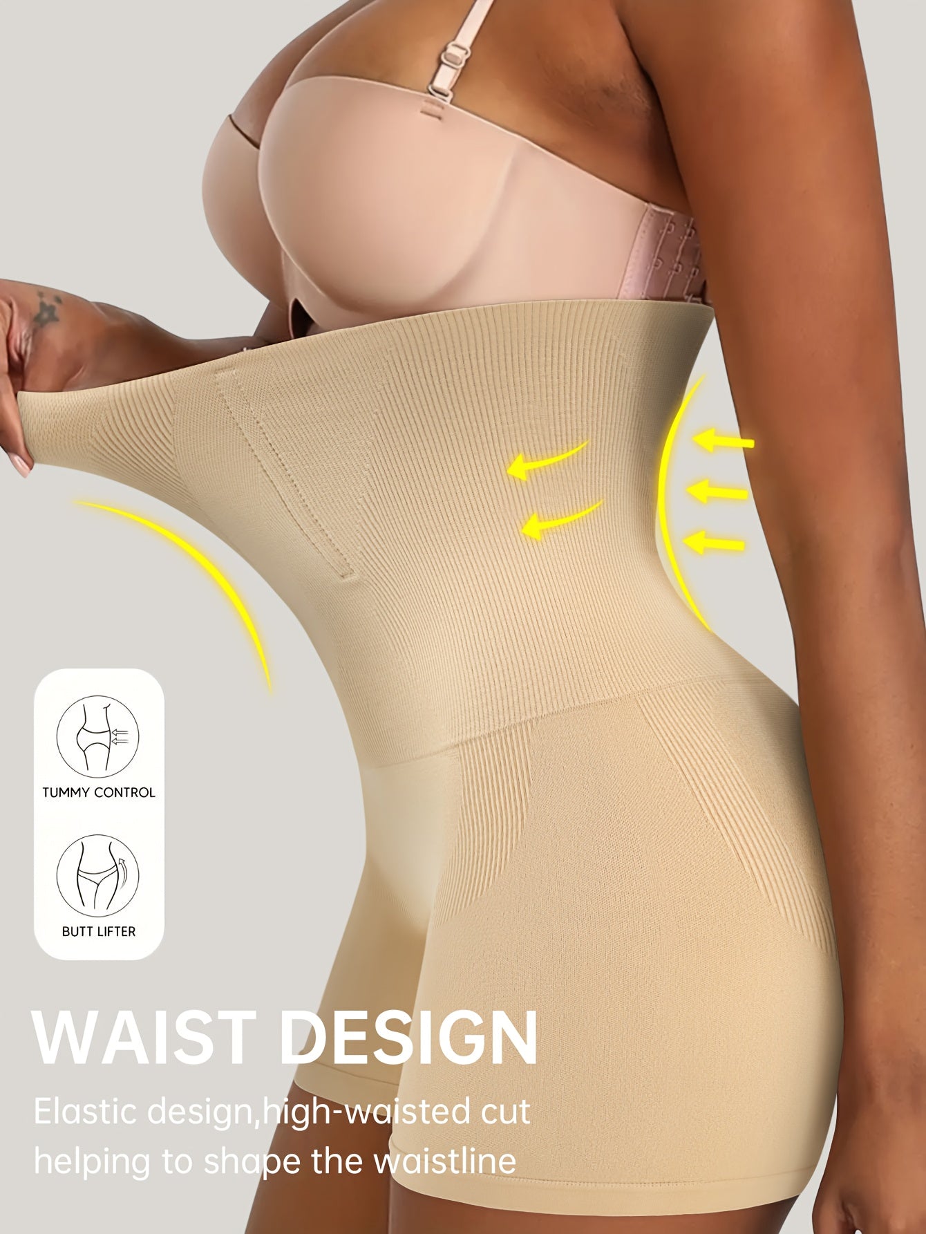1pc Shaping High-Waist Briefs That Smooth And Contour Your Silhouette, Offering Firm Support And Comfort for a Sleek, Elegant Look Throughout The Day