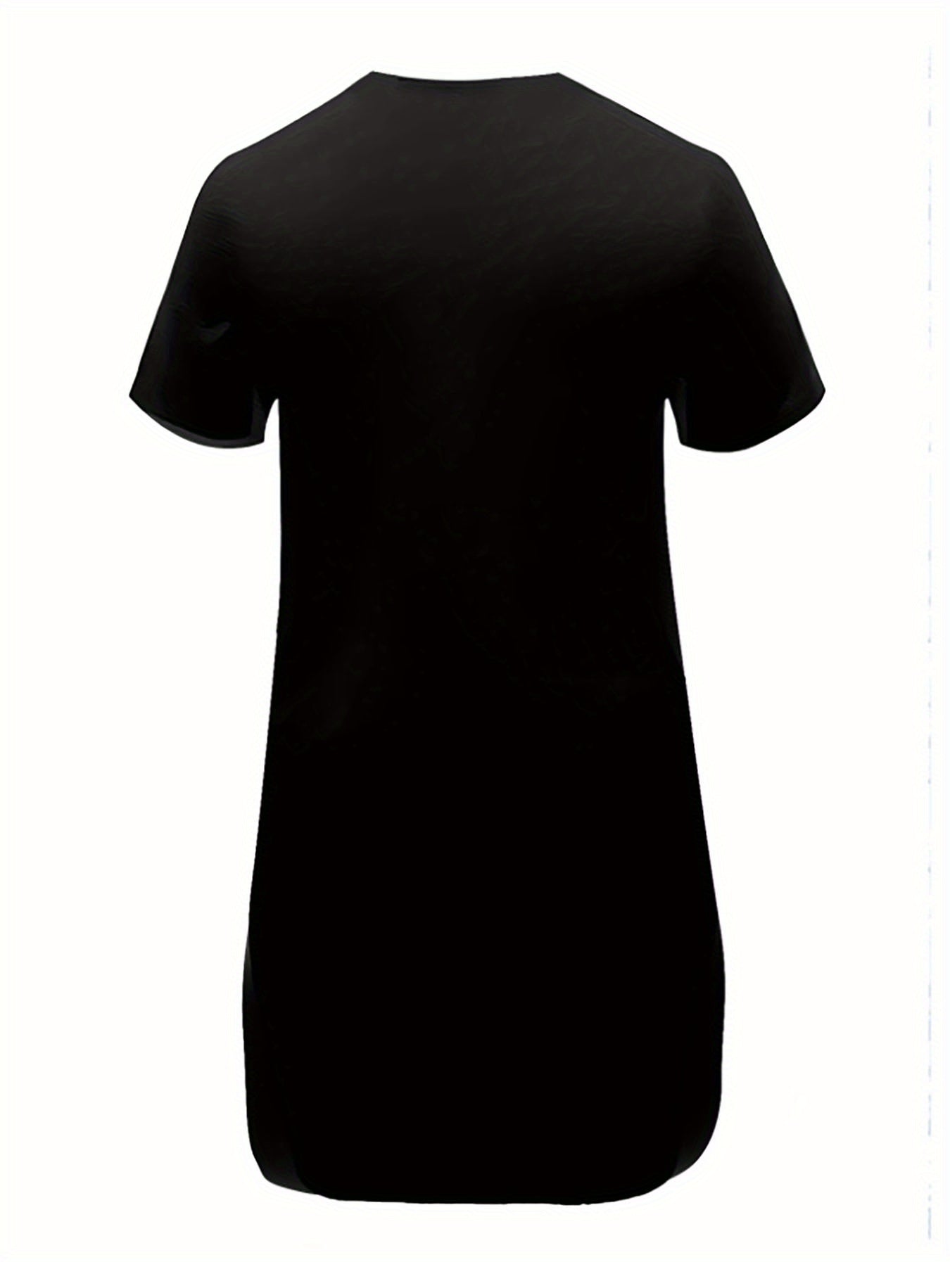 Women's Casual Short Sleeve T-Shirt Dress with Celestial Sun Moon Stars Print - Relaxed Fit Knee-Length Round Neck Machine Washable Spring Summer Dress, Casual Attire, Graphic Tee Style, Medium Stretch Fabric, Boho Style Lovers