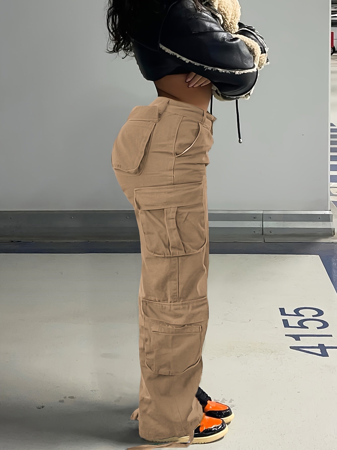 Street Hip-Hop Style Low Waist Multi Pocket Workwear Casual Denim Workwear Pants
