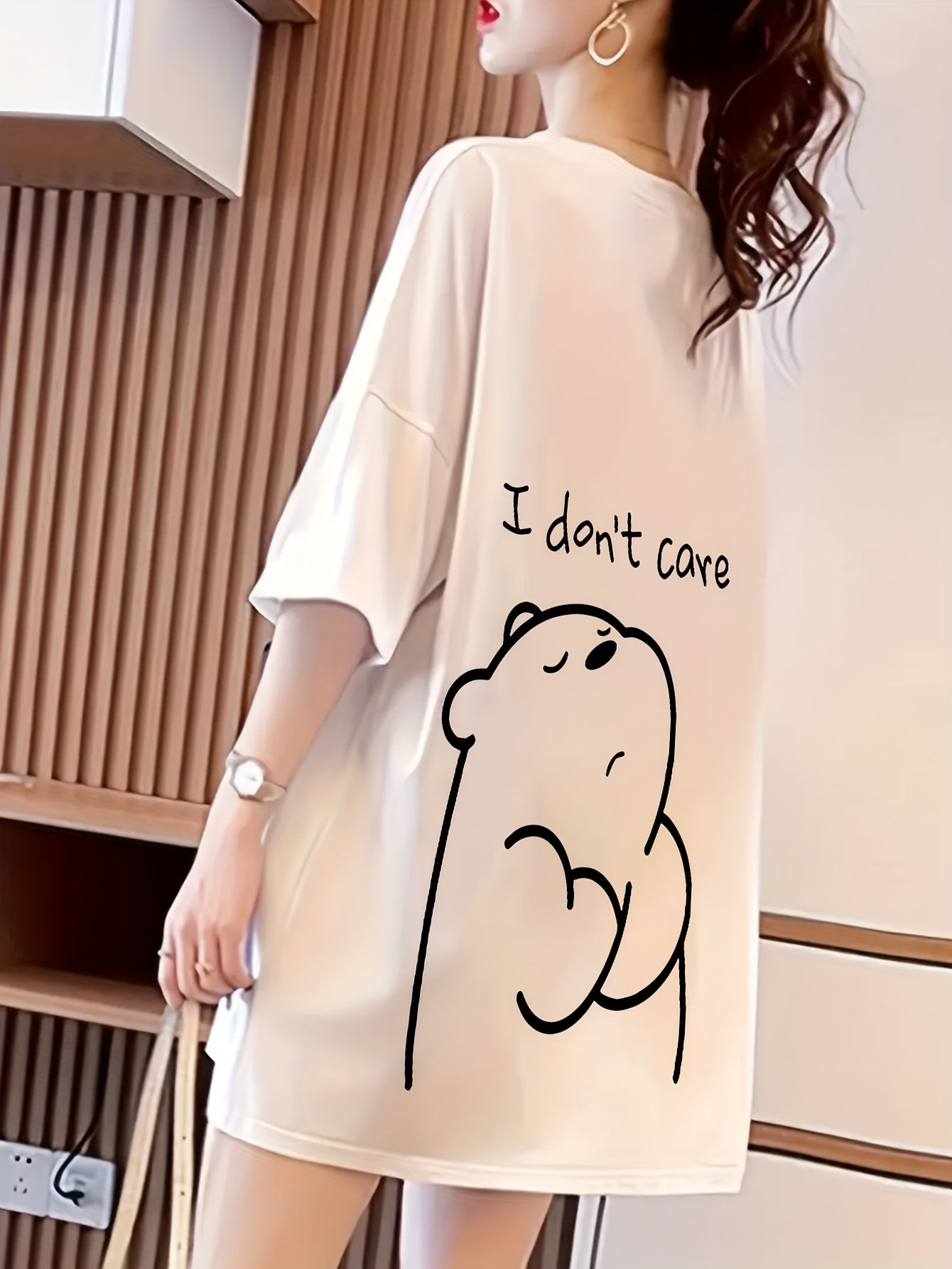 Plus Size - Women'S 180G Pure Round Neck Short-Sleeve T-Shirt, Mother'S Day Gift, Exclusive Short-Sleeve T-Shirt for Mom, Summer Design with Cartoon Print, Pure Short-Sleeve T-Shirt