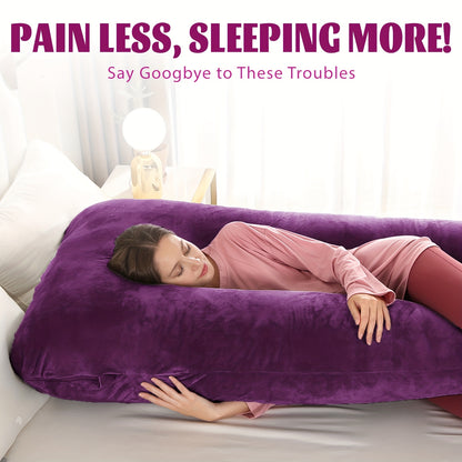 47-Inch U-Shaped Extra Large Pregnancy And Adult Luxury Full-Body Maternity Sleep Pillow, with Removable Pillowcase Cover, Ideal for Side Sleepers, Provides Support to Pregnant Woman'S Back, Hips, Legs, Belly, And Abdomen, Ensuring Comfortable Sleep