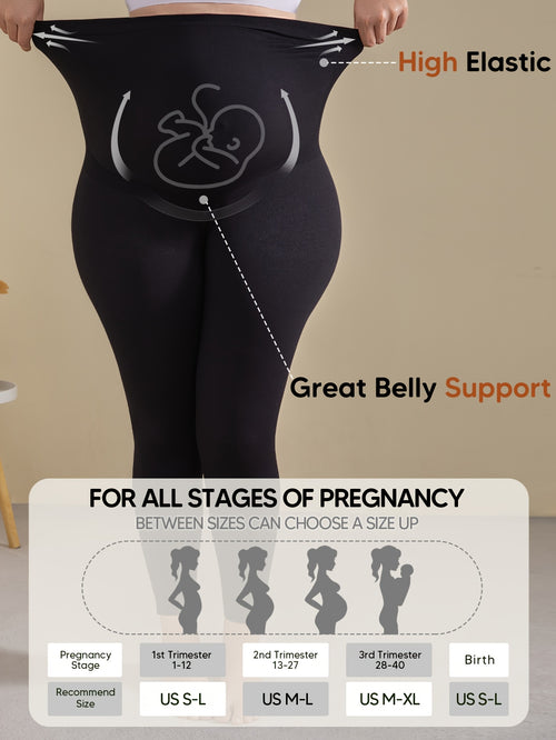 Black Knit High-Waist Leggings - product view 1