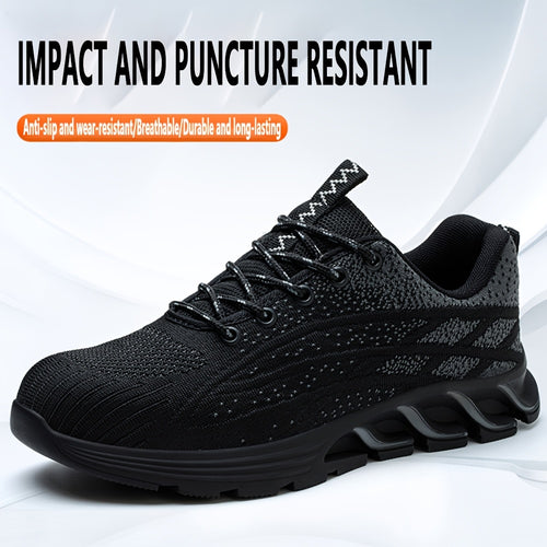 Rubber Sole Breathable Industrial Construction Protective Shoes Anti-smashing And Anti-piercing Steel Toe Shoes Men's Steel Toe Puncture Proof Anti-skid Work Steel Toe Anti-Puncture Breathable Lightweight Shoes Work Shoes