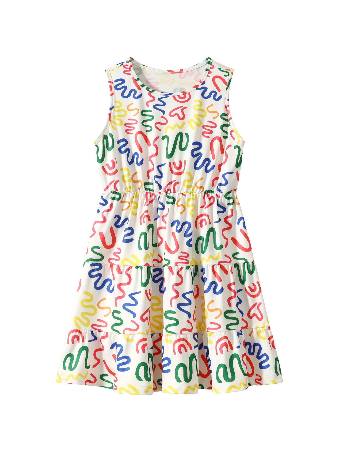 3pcs Summer Girls 8 Years Sleeveless Dress Holiday Gift Party Teenage Dresses Children Casual Dressy Pop Girls Dress 10 Years Chic Peplum Casual Skirt Sleeveless Suspenders