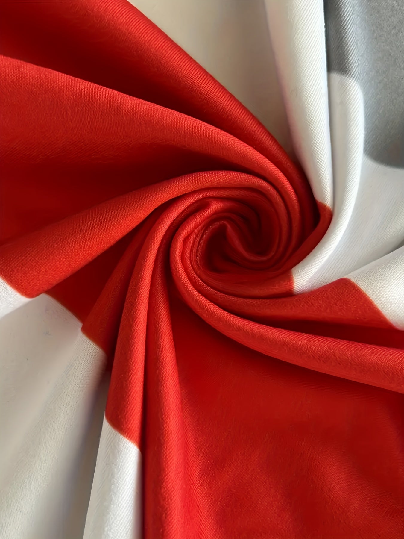 Women's Red Polyester Striped Short-Sleeve Pants - product view 9