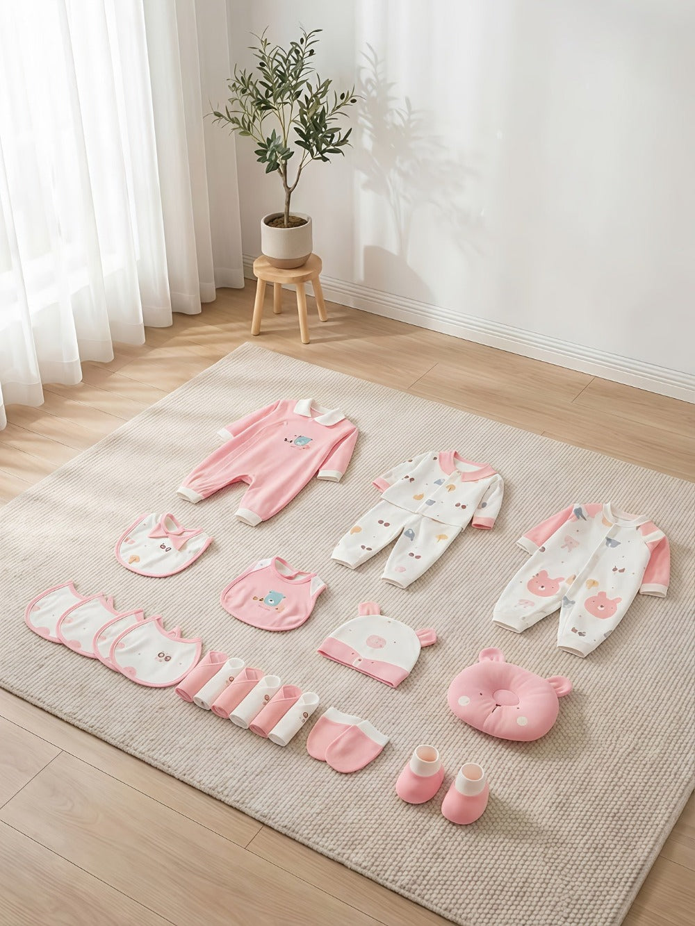 Baby Girls Outfit Set - 22-Piece Long Sleeve