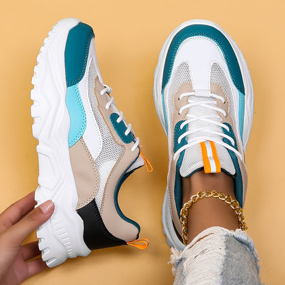 Women'S Thick-Sole Sports Shoes, Mesh Breathable Running Shoes, Fitness Travel, Lightweight And Convenient Hiking Shoes, Trendy Multi-Functional Casual Shoes, 025 Spring And Summer New Women'S Tennis Shoes, Women Shoes, Sneakers