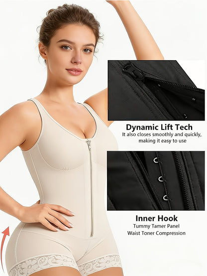 Women's Sports Yoga Shaper: Tummy-Tucking, Butt-Lifting, And Body-Sculpting Pants with Zipper, Detachable Straps, And Zipper Crotch; Gym And Casual Workout Tummy-Tucking Shaper; Top Summer Choice for Tummy Control; Waist And Abdominal Shaping Band