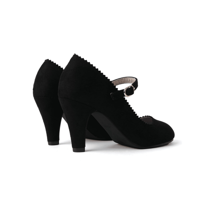 Honey Mary Jane Shoes for Women – Retro Vintage Oxford Pumps with Low Honey Kitten Heels, 1950s Round Toe Design and Adjustable Ankle Strap – Women’s Dress Shoes