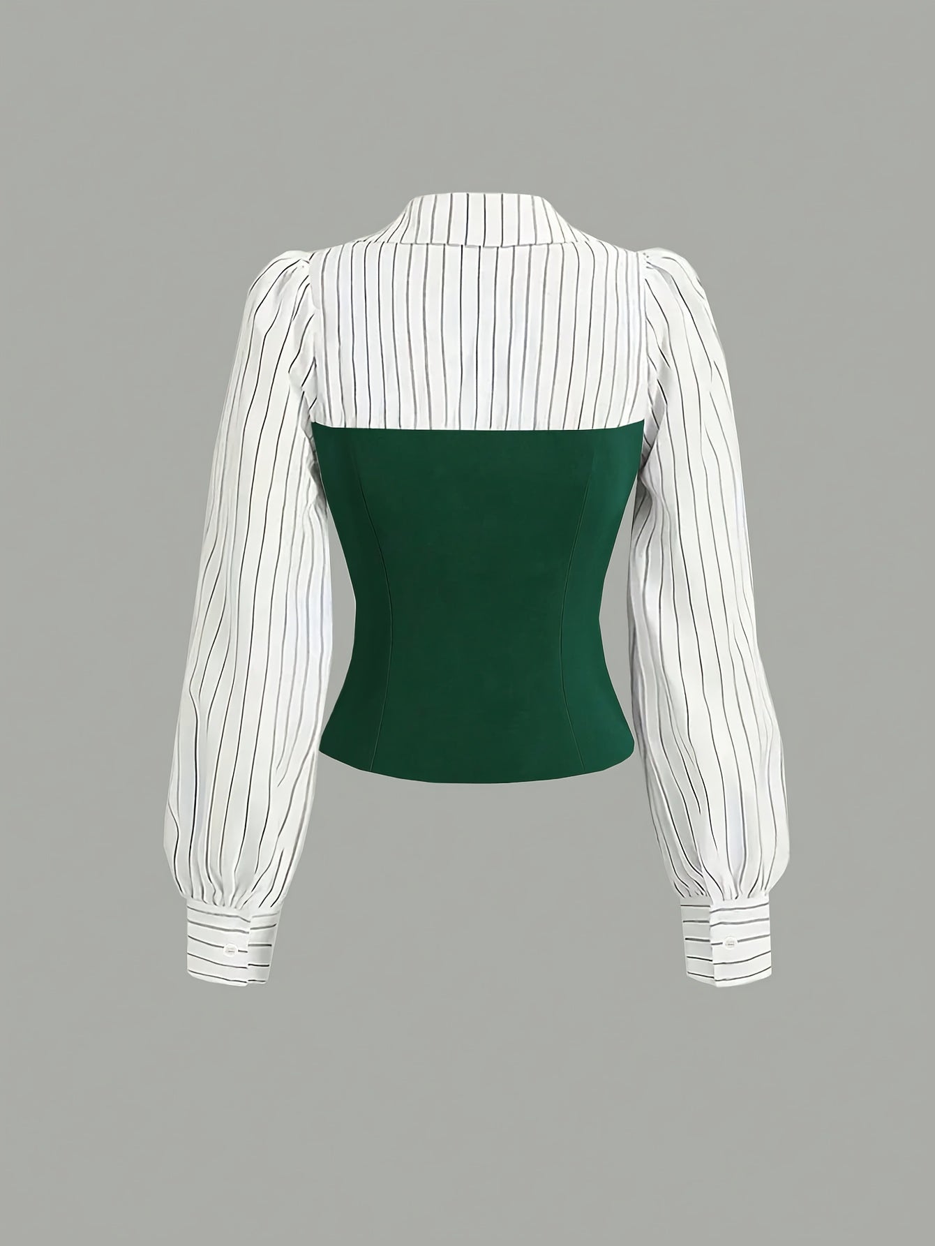 2pcss Women'S Thin Striped Patchwork Elegant Casual 2pcs Set, Long Sleeve Top And Pants